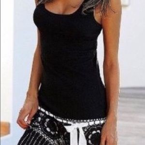 VS Black racerback dress with a crochet bottom